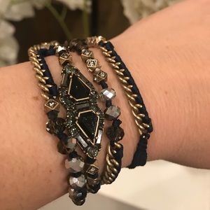 Chloe + Isabel Navy and Gold Wrap Bracelet